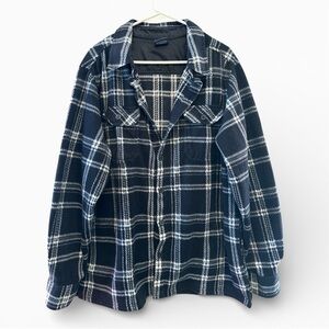 Highland Outfitters Plaid Shirt Jacket - Black, Blue and White Size Large